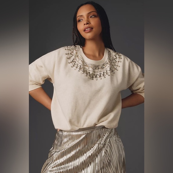 Maeve Embellished Collar Pullover - Picture 1 of 8